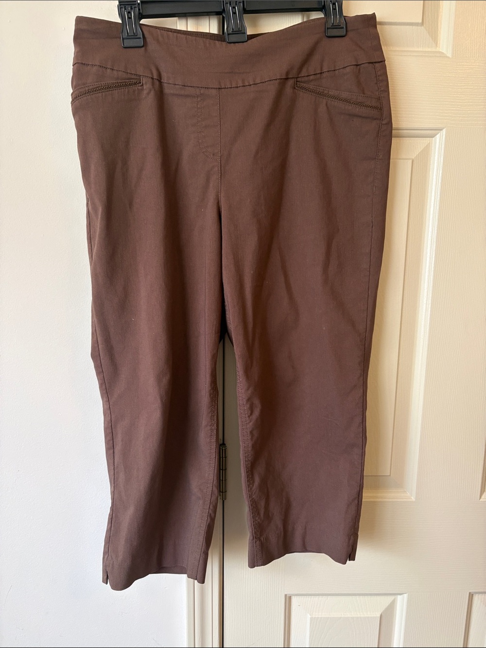 Brown Stretch Capri Pants